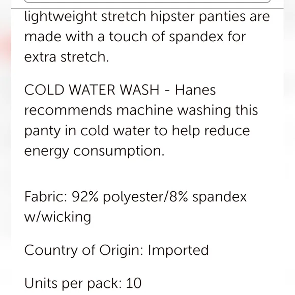 10 Pack Hanes Hipster Underwear - Picture 5 of 13